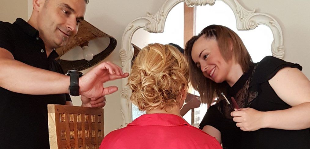 Retoque de maquillaje y peluquería novia de Madrid